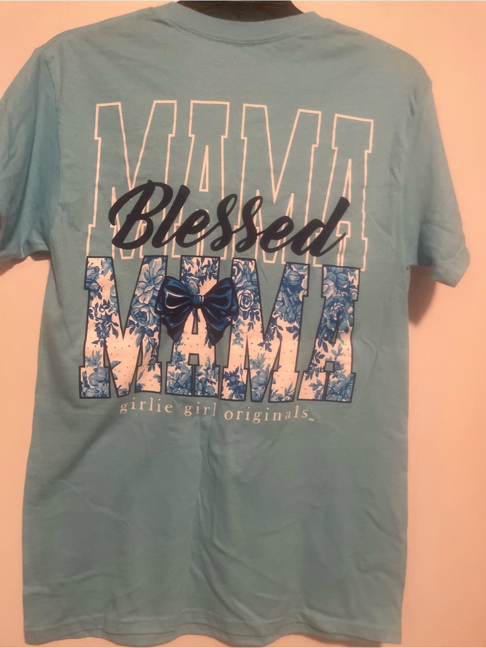 Light Blue "Blessed Mama" Graphic Tee